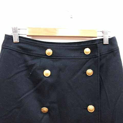 【中古】エストネーション ビス ESTNATION bis ラップスカート 台形 ミニ ウール 36 S 黒 ブラック /YK レディース 【ベクトル 古着】 241115