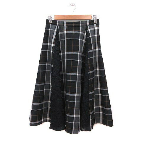 【中古】ミッシュマッシュ MISCH MASCH フレアスカート ミモレ ロング チェック レース S 黒 ブラック ベージュ 白 ホワイト /MS レディース 【ベクトル 古着】 241202 【中古】ミッシュマッシュ MISCH MASCH フレアスカート ミモレ ロング チェック レース S 黒 ブラック ベージュ 白 ホワイト /MS レディース 【ベクトル 古着】 241202