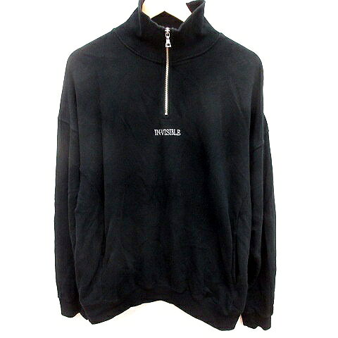 【中古】ハレ HARE トレーナー 長袖 ハイネック ハーフジップ S 黒 ブラック /RT メンズ 【ベクトル 古着】 231026