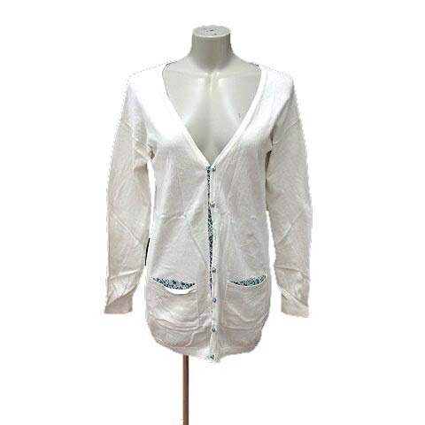 【中古】ロペピクニック ROPE Picnic カーディガン ニット Vネック 長袖 38 白 ホワイト /YK ■MO レディース 【ベクトル 古着】 240318