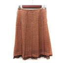 【中古】23区 オンワード樫山 フレアスカート ミモレ ロング シフォン 総柄 36 オレンジ /YI レディース 【ベクトル 古着】 240403(4)