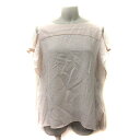 【中古】ドゥドゥ DOUDOU シャツ ブラウス カットアウト 半袖 F ピンクベージュ /YI レディース 【ベクトル 古着】 240405(4)