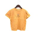 【中古】クロコダイル CROCODILE Tシャツ カットソー クルーネック ロゴプリント 半袖 M オレンジ /YK レディース 【ベクトル 古着】 240406(4)