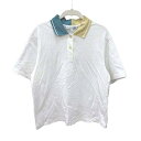 【中古】ユニクロ UNIQLO JWANDERSON ポロシャツ 半袖 鹿の子 切替 L 白 ホワイト /CT レディース 【ベクトル 古着】 240412