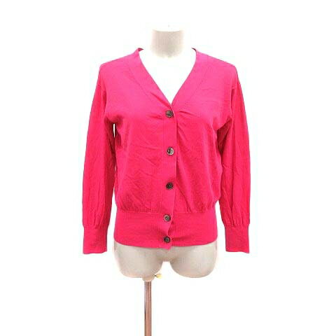 【中古】スピック&スパン Spick&Span カーディガン ニット Vネック 長袖 ピンク /YK ■MO レディース 【ベクトル 古着】 240417