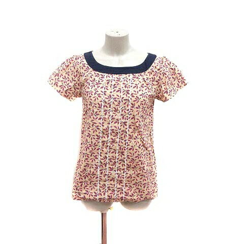 【中古】ローラアシュレイ LAURA ASHLEY ブラウス 総柄 半袖 1 ベージュ ピンク /YK レディース 【ベクトル 古着】 240504 【中古】ローラアシュレイ LAURA ASHLEY ブラウス 総柄 半袖 1 ベージュ ピンク /YK レディース 【ベクトル 古着】 240504