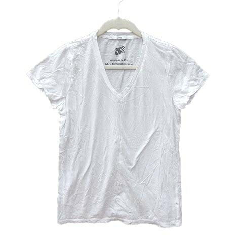 【中古】ジャーナルスタンダード レリューム JOURNAL STANDARD relume Tシャツ カットソー 半袖 Vネック 無地 F 白 ホワイト /CT レディース 【ベクトル 古着】 240508