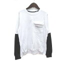 【中古】ザラ ZARA Tシャツ カットソー 長袖 重ね着風 切替 クルーネック プリント ロゴ 11-12 白 ホワイト /CT キッズ 【ベクトル 古着】 240513(4)