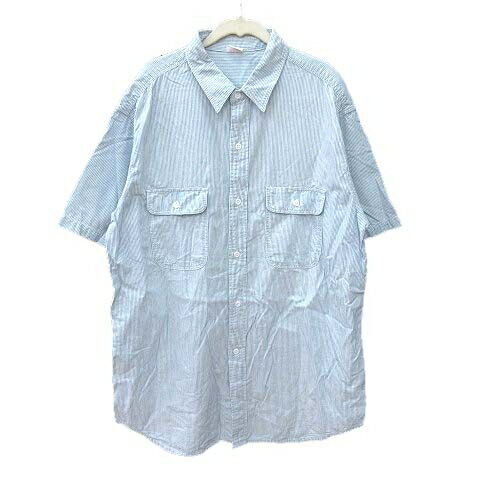 【中古】リーバイス Levi's シャツ 半袖 ストライプ LL 青 ブルー /CT メンズ 【ベクトル 古着】 240519