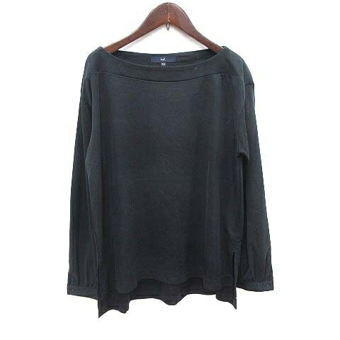 【中古】ラエフ la.f... カットソー 長袖 ボートネック 切替 オーバーサイズ 1S 黒 ブラック /CT レディース 【ベクトル 古着】 240525