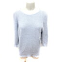 【中古】プラステ PLST ニット カットソー Uネック 長袖 麻 リネン M ライトブルー /RT レディース 【ベクトル 古着】 240527(4)