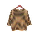 【中古】アー・ヴェ・ヴェ ミッシェルクラン a.v.v カットソー ボートネック ボーダー 長袖 XL ベージュ 紺 ネイビー /YK レディース 【ベクトル 古着】 240608(4)