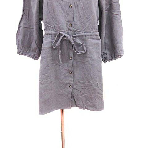 【中古】カスタネ Kastane チュニック ブラウス ウエストマーク 七分袖 麻 リネン F 紫 パープル /YK ■MO レディース 【ベクトル 古着】 240626