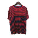 【中古】ナノユニバース nano universe Tシャツ カットソー ボーダー 半袖 S 黒 ブラック 赤 レッド /YI メンズ 【ベクトル 古着】 24...
