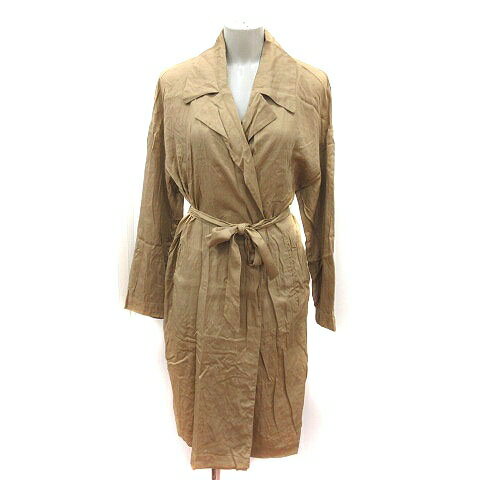【中古】ザラ ベーシック ZARA BASIC チェスターコート ウエストマーク 長袖 S ベージュ /MS ■MO レディース 【ベクトル 古着】 240711