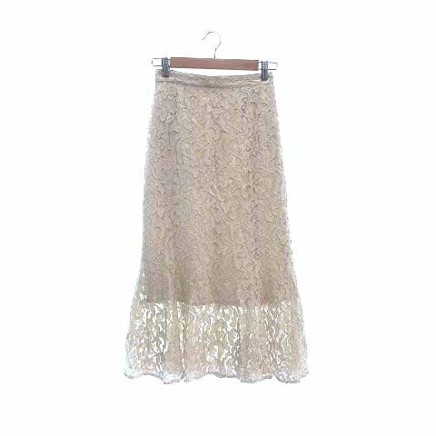 【中古】マウジー MOUSSY フレアスカート ロング 総レース 1 アイボリー 白 ホワイト /YK レディース 【ベクトル 古着】 240803 【中古】マウジー MOUSSY フレアスカート ロング 総レース 1 アイボリー 白 ホワイト /YK レディース 【ベクトル 古着】 240803