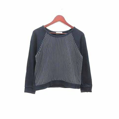 【中古】クリアインプレッション CLEAR IMPRESSION musee カットソー スウェット 切替 ストライプ 長袖 3 紺 ネイビー /YK レディース 【ベクトル 古着】 240816 【中古】クリアインプレッション CLEAR IMPRESSION musee カットソー スウェット 切替 ストライプ 長袖 3 紺 ネイビー /YK レディース 【ベクトル 古着】 240816