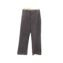 【中古】グリーンレーベルリラクシング ユナイテッドアローズ green label relaxing テーパードパンツ ワイド グレンチェック 38 こげ茶 ダークブラウン /YK レディース 【ベクトル 古着】 240919(4)