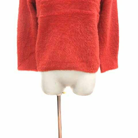 【中古】グローバルワーク GLOBAL WORK ニット セーター シャギー Vネック 長袖 S 赤 レッド /YK ■MO レディース 【ベクトル 古着】 240922