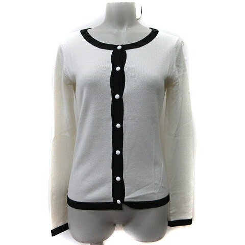 【中古】プロポーション ボディドレッシング PROPORTION BODY DRESSING カーディガン ニット 長袖 ウール 3 M〜L 白 ホワイト /YI ■MO レディース 【ベクトル 古着】 240920