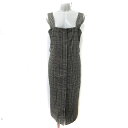 【中古】ジーナシス JEANASIS ジャンパースカート ワンピース ロング グレンチェック F 茶 ブラウン 黒 ブラック /YI レディース 【ベクトル 古...