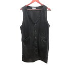 【中古】ネイビー NAVY ベスト ジレ 前開き M 黒 ブラック /AU レディース 【ベクトル 古着】 241004(4)