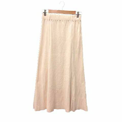 【中古】ディスコート Discoat フレアスカート ロング マキシ ニット F ベージュ /YK 【ベクトル 古着】 241024