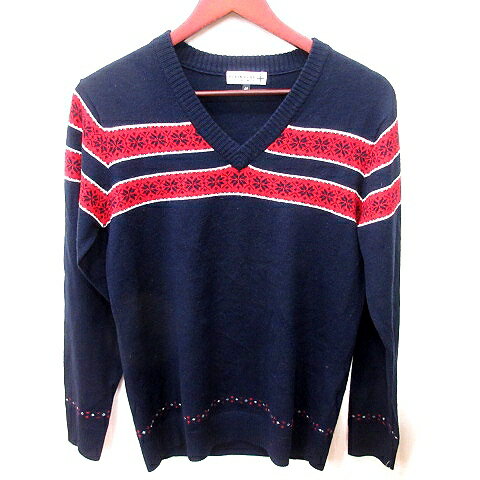 【中古】クランプリュス ミッシェルクラン KLEIN PLUS HOMME ニット セーター 長袖 総柄 46 紺 ネイビー /RT メンズ 【ベクトル 古着】 241102 【中古】クランプリュス ミッシェルクラン KLEIN PLUS HOMME ニット セーター 長袖 総柄 46 紺 ネイビー /RT メンズ 【ベクトル 古着】 241102