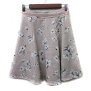【中古】ミッシュマッシュ MISCH MASCH フレアスカート ひざ丈 花柄 38 M ピンク 白 ホワイト /YI レディース 【ベクトル 古着】 2411...