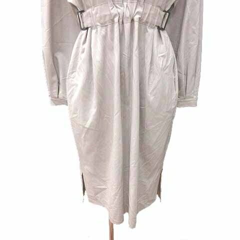 【中古】ソフィット Soffitto ワンピース フレア ひざ丈 長袖 ベージュ /YK レディース 【ベクトル 古着】 241115