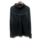 【中古】アクシーズファム axes femme ニット カットソー タートルネック レース 長袖 M 黒 ブラック /MN レディース 【ベクトル 古着】 24...