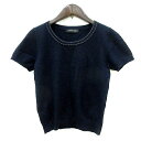 【中古】クイーンズコート QUEENS COURT ニット カットソー 半袖 2 M 紺 ネイビー /MN レディース 【ベクトル 古着】 241113