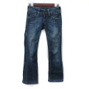【中古】BANG BEAL バギーパンツ デニム ジーンズ ダメージ加工 24 S 紺 ネイビー /YI レディース 【ベクトル 古着】 241114