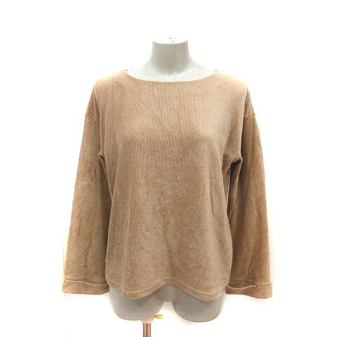 【中古】ページボーイ PAGE BOY アリシア alicia カットソー コーデュロイ ボートネック 長袖 F ベージュ /MS レディース 【ベクトル 古着】 241118