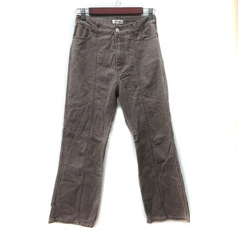 【中古】チルファー CHILLFAR ワイドパンツ カラーデニム M 茶 ブラウン /YI レディース 【ベクトル 古着】 241120