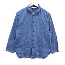 【中古】ヴィヨン Villon'd ルームウェア シャツ 巾着袋付き 長袖 青 ブルー /YK メンズ 【ベクトル 古着】 241119