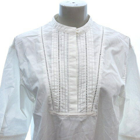 【中古】クラシカルエルフ classicalelf チュニック シャツ ブラウス ノーカラー 七分袖 M 白 ホワイト /AU レディース 【ベクトル 古着】 241119