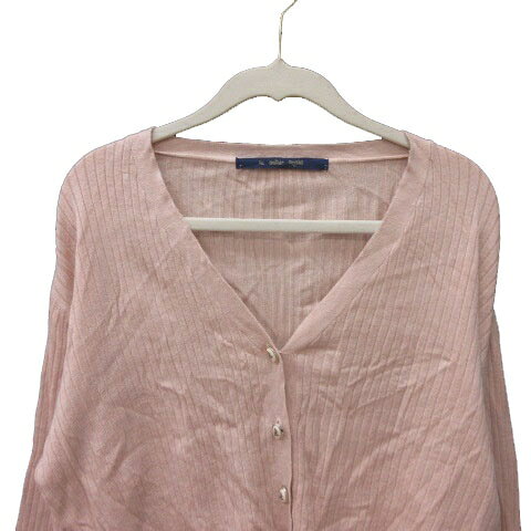 【中古】アンアナザーアンジェラス an another angelus カーディガン ニット ショート丈 長袖 F ピンク /MS レディース 【ベクトル 古着】 241128