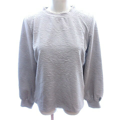【中古】インデックス INDEX カットソー ハイネック シワ加工 フェイクパール 長袖 L グレー /AU レディース 【ベクトル 古着】 241209 【中古】インデックス INDEX カットソー ハイネック シワ加工 フェイクパール 長袖 L グレー /AU レディース 【ベクトル 古着】 241209