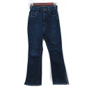 【中古】スライ SLY JEANS バギーパンツ ブーツカット デニム ジーンズ ダメージ加工 23 XS 紺 ネイビー /YI レディース 【ベクトル 古着】 241212