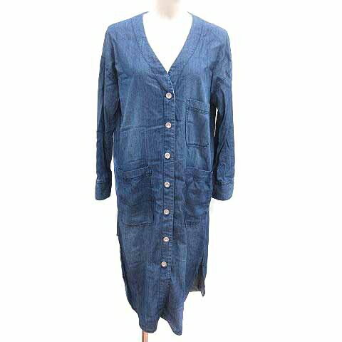 【中古】メイソングレイ MAYSON GREY ワンピース ひざ丈 シャンブレー 長袖 2 ブルー /YK レディース 【ベクトル 古着】 250115 【中古】メイソングレイ MAYSON GREY ワンピース ひざ丈 シャンブレー 長袖 2 ブルー /YK レディース 【ベクトル 古着】 250115