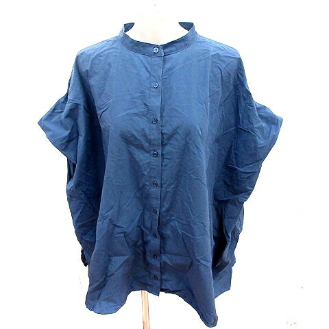 【中古】ナチュラル バイ クリップ natural by clip チュニック シャツ 半袖 F 紺 ネイビー /RT レディース 【ベクトル 古着】 250128