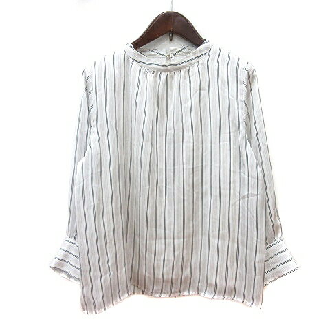 【中古】スープ SOUP ブラウス ハイネック ストライプ 長袖 9 M 白 ホワイト /MN レディース 【ベクトル 古着】 250129 【中古】スープ SOUP ブラウス ハイネック ストライプ 長袖 9 M 白 ホワイト /MN レディース 【ベクトル 古着】 250129