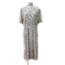 【中古】アズノウアズ as know as ワンピース ロング シフォン 花柄 半袖 F ベージュ /YI レディース 【ベクトル 古着】 250130(4)