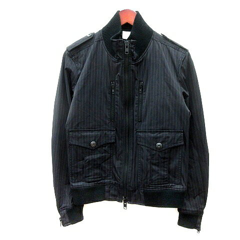 【中古】エービーエックス abx ジャケット ブルゾン 総裏地 ストライプ 3 L 黒 ブラック /MN ●RY メンズ 【ベクトル 古着】 250203