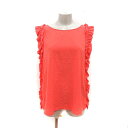 【中古】ユーバイウンガロ U by ungaro カットソー フリル ノースリーブ L オレンジ /MS レディース 【ベクトル 古着】 250205(4)