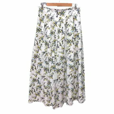 【中古】エドウィン EDWIN FIELDMAN ワイドパンツ スカンツ 総柄 L 白 ホワイト /YK レディース 【ベクトル 古着】 250211