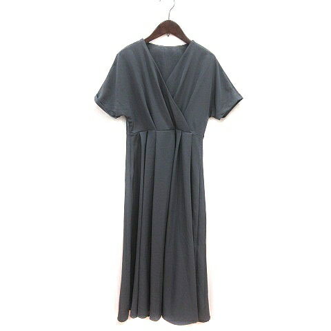【中古】アビトーキョー ABITOKYO ワンピース ロング カシュクール 半袖 M グレー /MS レディース 【ベクトル 古着】 250210
