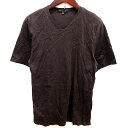 【中古】セオリー Theory ニット カットソー Vネック 半袖 38 M 茶 ブラウン /RT レディース 【ベクトル 古着】 250210(4)