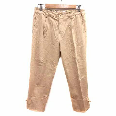 【中古】グローブ grove スラックスパンツ リボン L ベージュ /YK レディース 【ベクトル 古着】 250216
